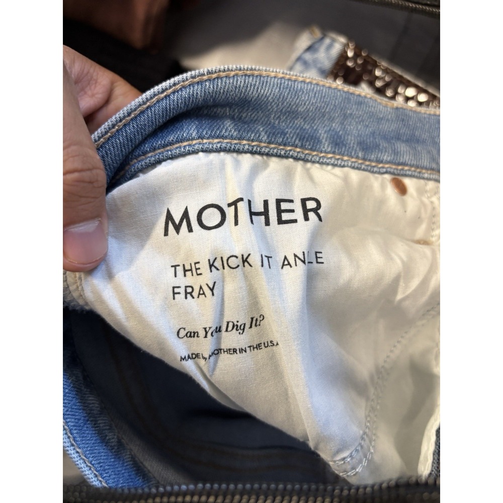 MOTHER The Kick It Ankle Fray Jeans Women's Size 29 Retail $278 - Picture 7 of 7